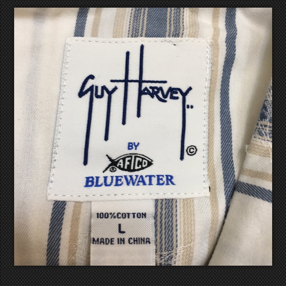 Guy Harvey Bluewater Large Button Down Shirt - image 3